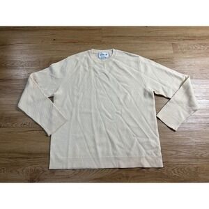 Solid Homme Mens 52 100% Wool Sweater Cream Ivory Textured Knit Korea Designer